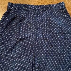 KAREN Kane blue medallion print‎ loose fit polyester flowy wide leg pants